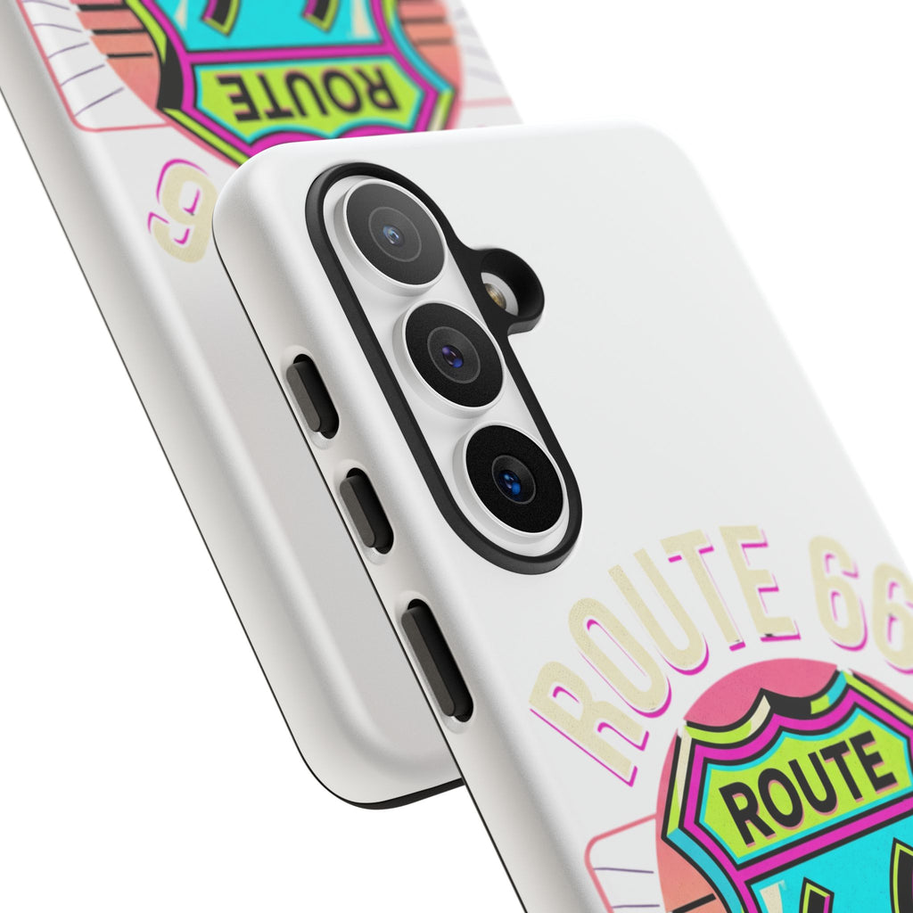 Route 66 Neon Phone Case — Retro Road Trip iPhone Cover