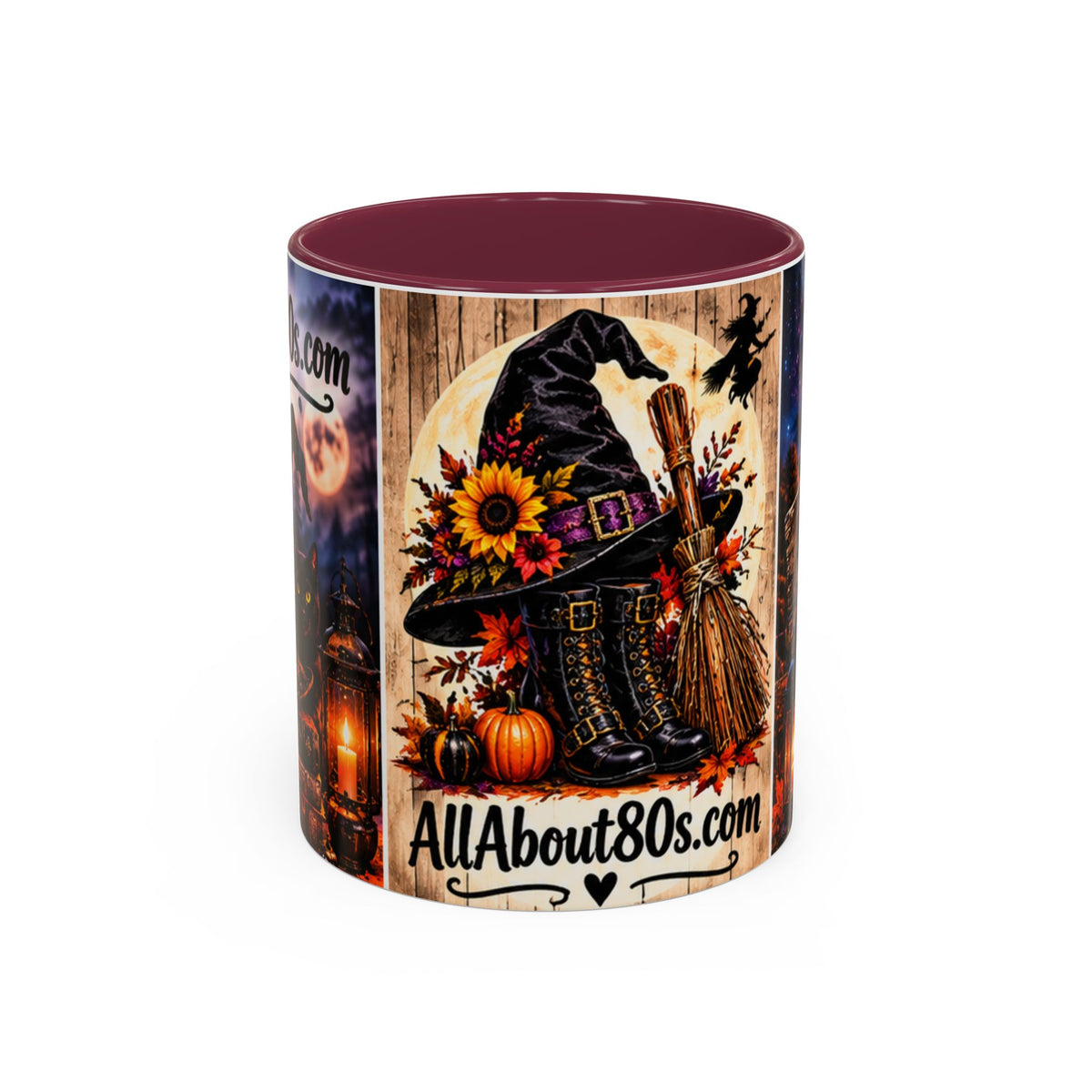 Halloween Witch Scene Coffee Mug — AllAbout80s.com Pumpkin & Moon 11oz/15oz
