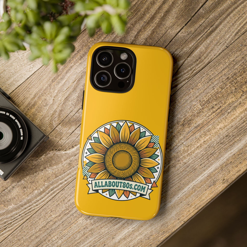Sunflower Logo Phone Case — AllAbout80s.com Yellow Protective Cover