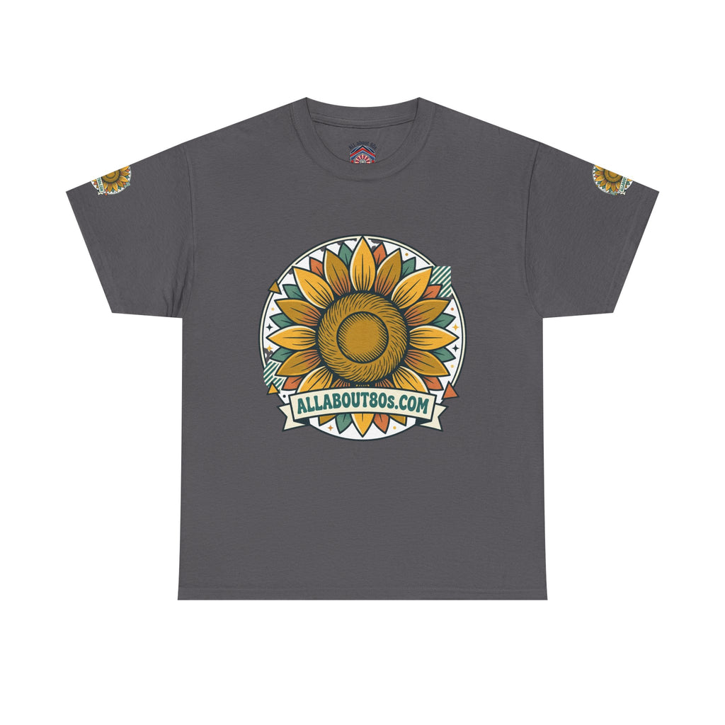 Sunflower Logo T-Shirt — AllAbout80s.com Vintage Floral Tee