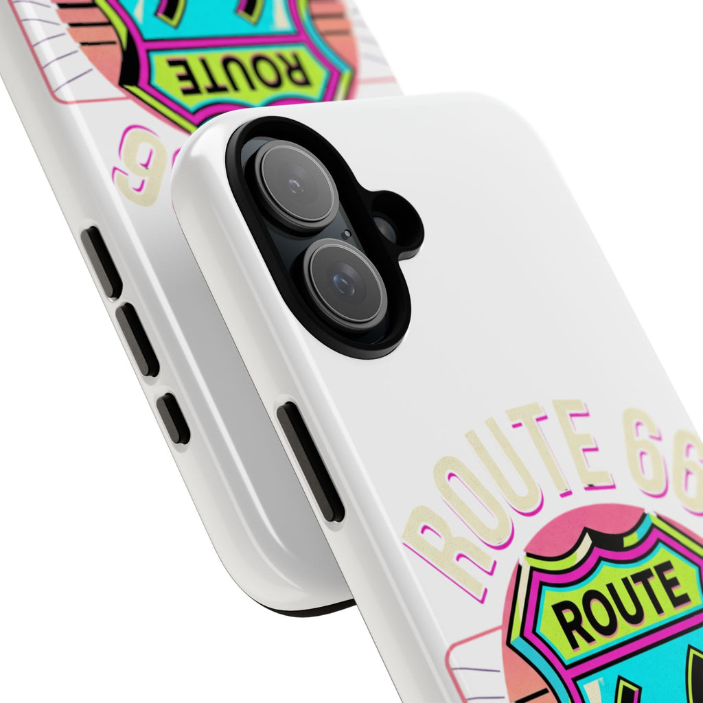 Route 66 Neon Phone Case — Retro Road Trip iPhone Cover