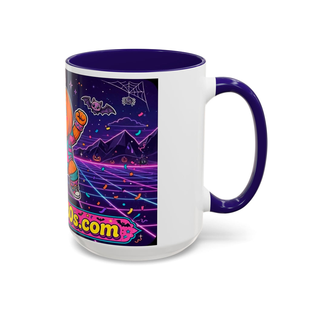 80s Retro Pumpkin Mug – Cute Neon Halloween Coffee Cup (11oz/15oz)
