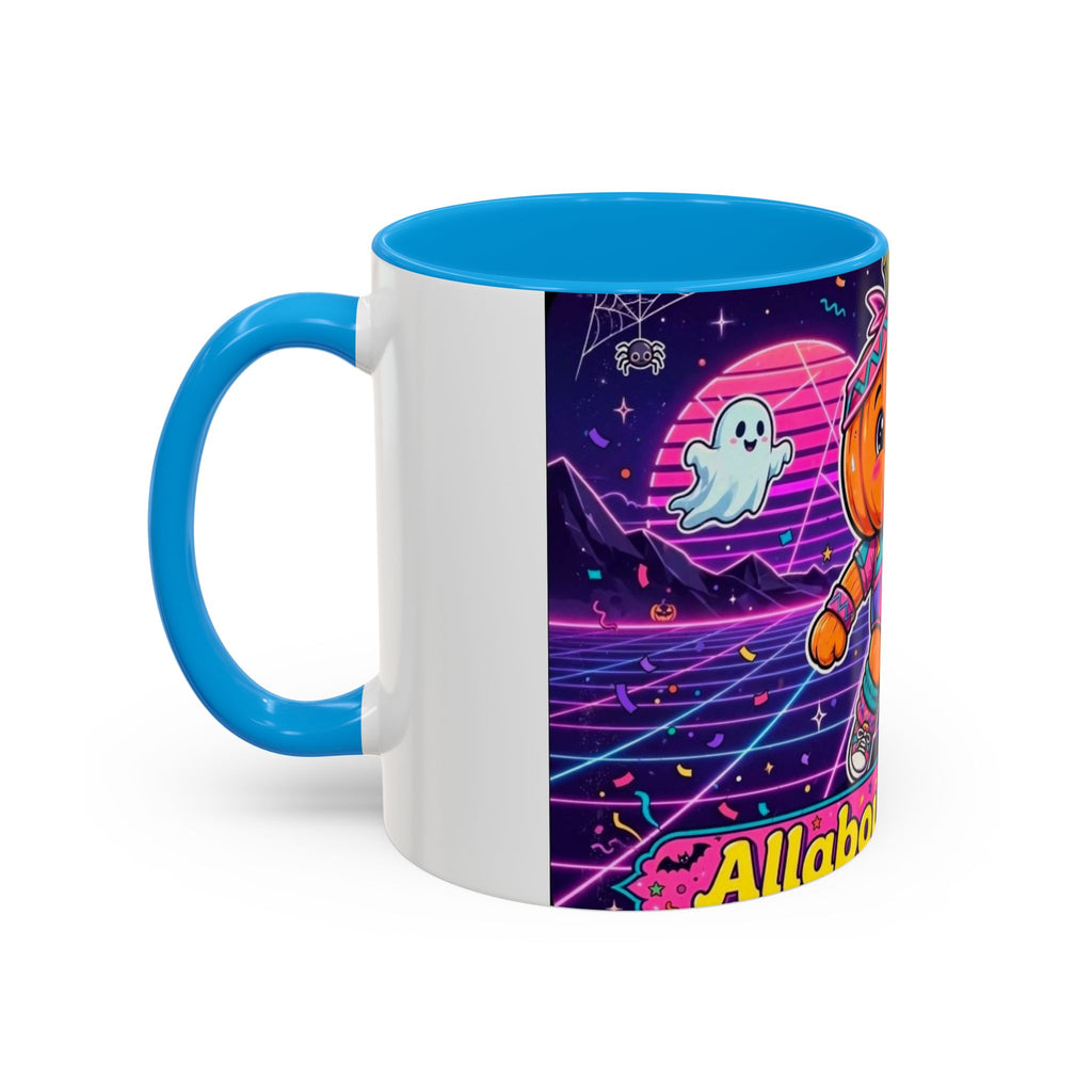80s Retro Pumpkin Mug – Cute Neon Halloween Coffee Cup (11oz/15oz)