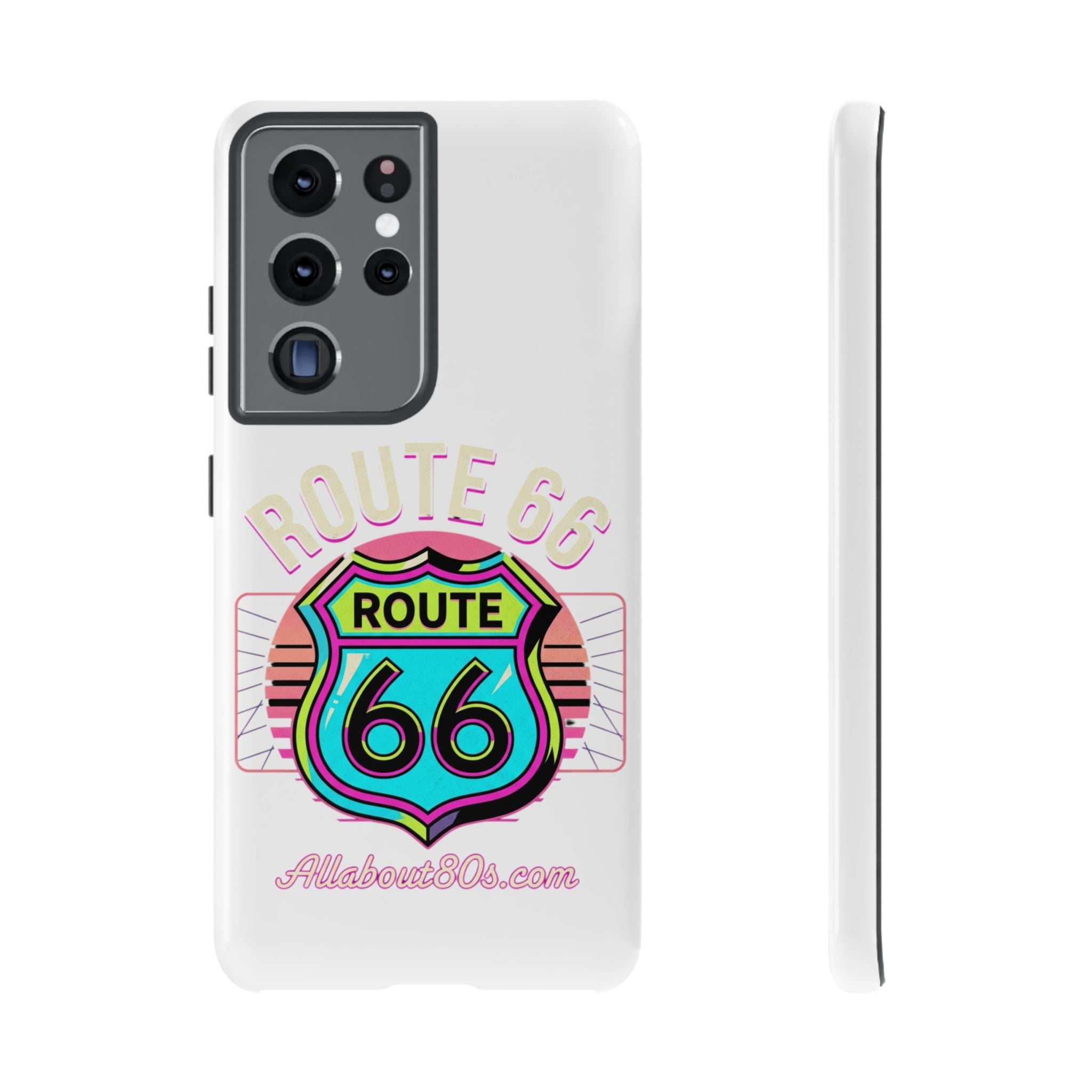 Route 66 Neon Phone Case — Retro Road Trip iPhone Cover