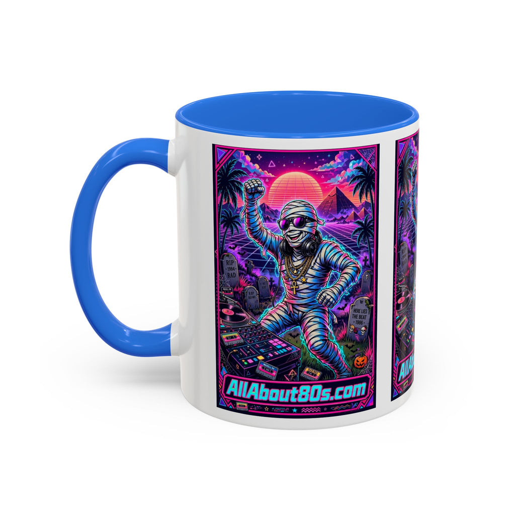 80s Retro Astro Skate Mug — Neon Vaporwave Skeleton Skateboard Coffee Cup (AllAbout80s.com)