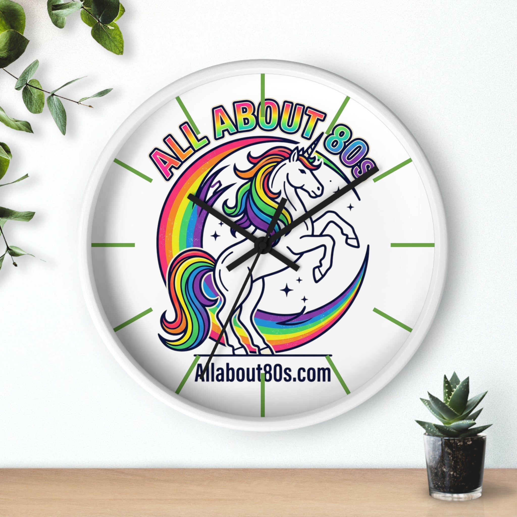 All About 80s Rainbow Unicorn Wall Clock — Retro 80s Decor