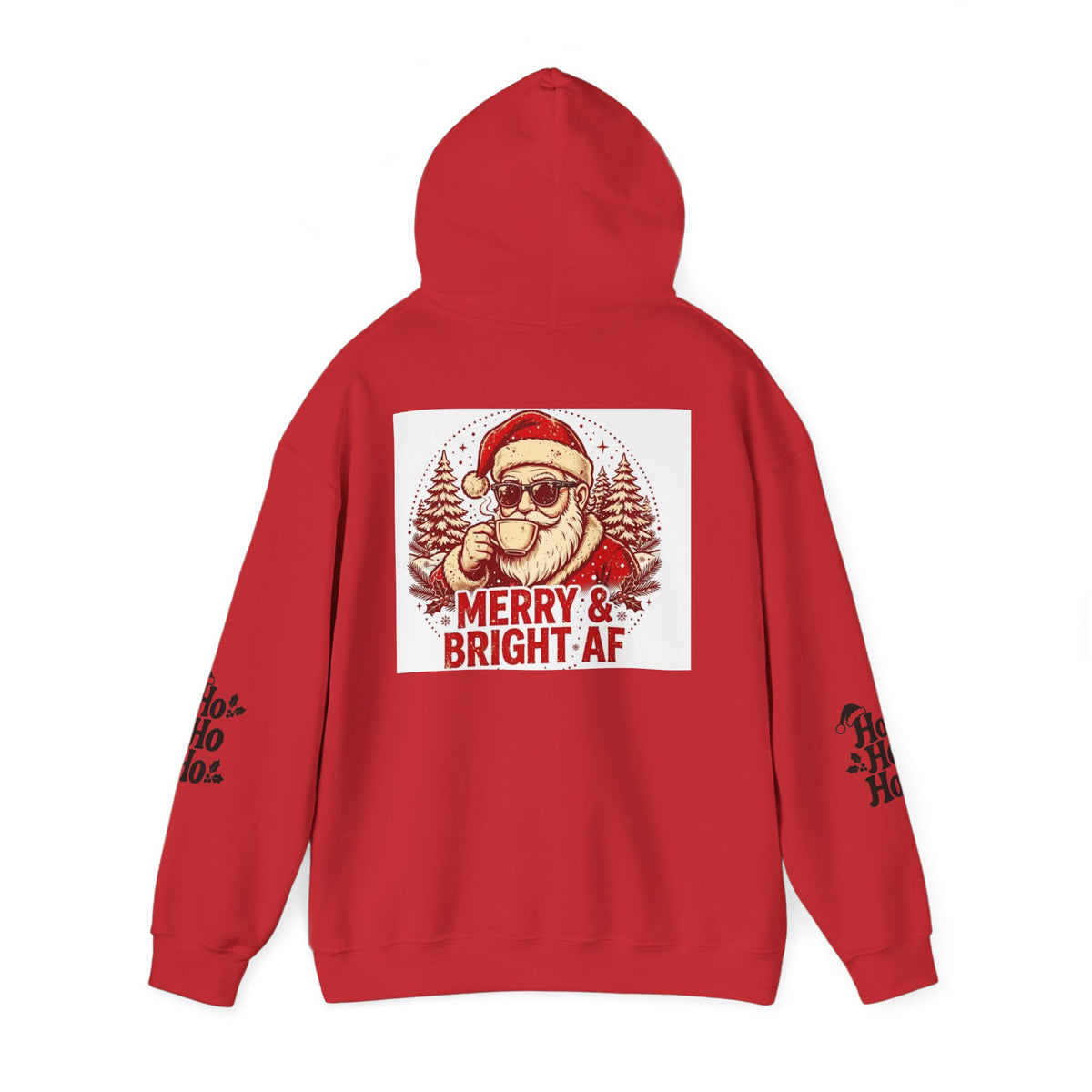 Merry & Bright AF Christmas Santa Hoodie