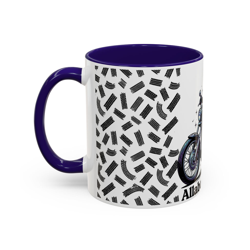 Witch Biker Coffee Mug (11oz/15oz) — Gothic Motorcycle Witch Illustration