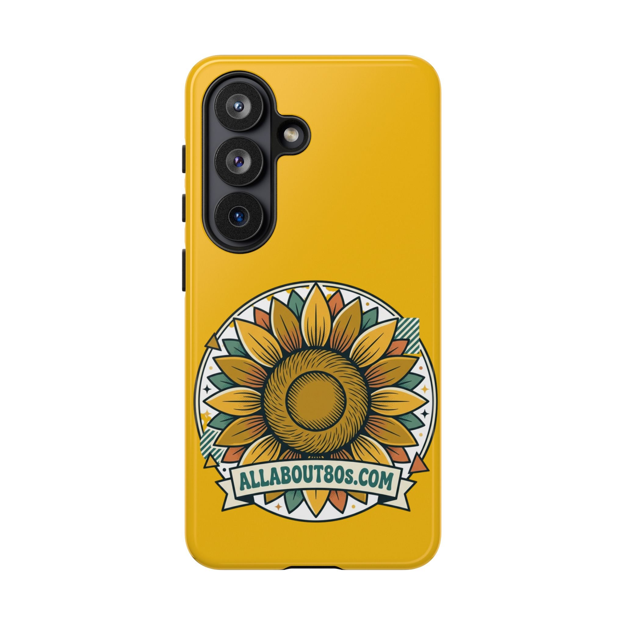 Sunflower Logo Phone Case — AllAbout80s.com Yellow Protective Cover