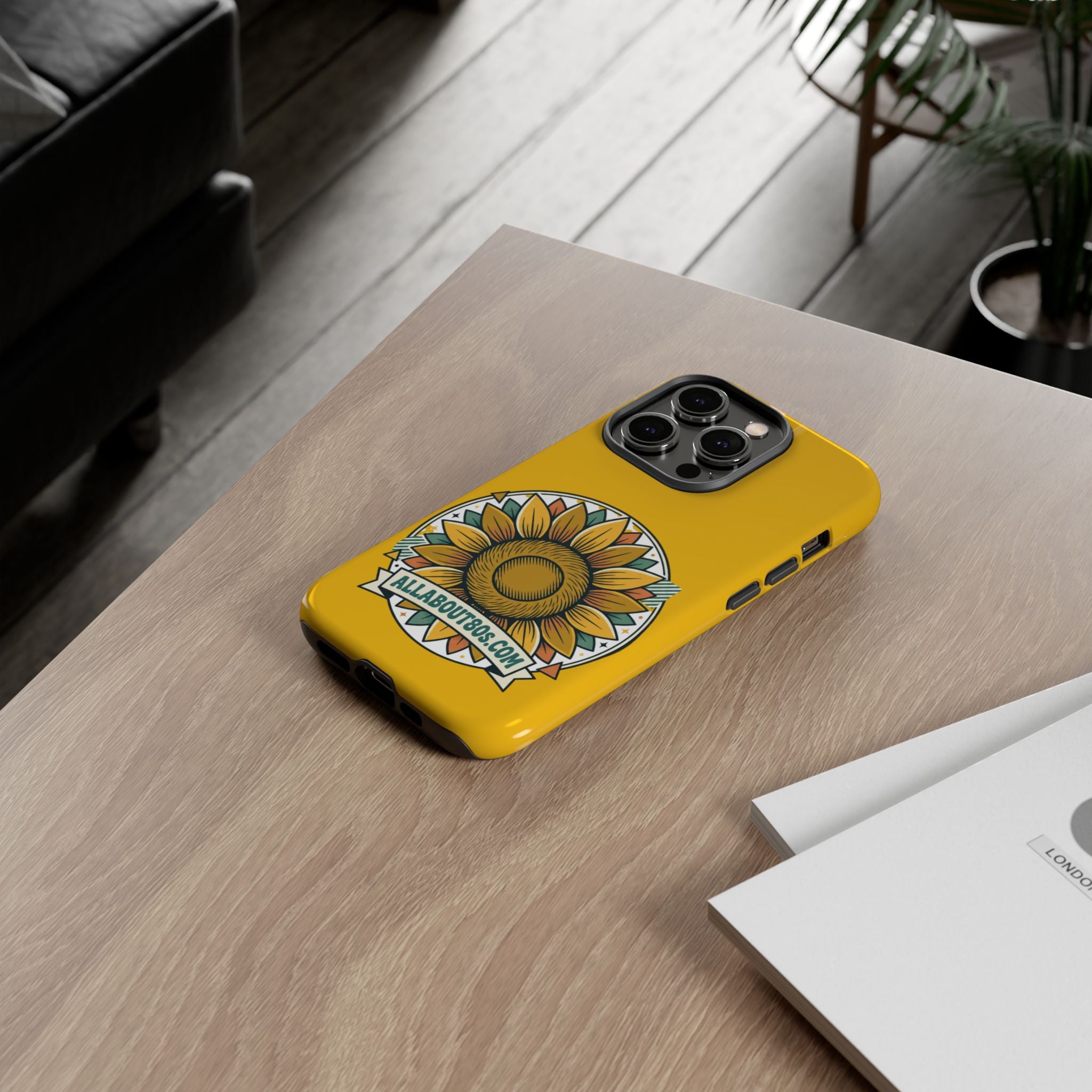Sunflower Logo Phone Case — AllAbout80s.com Yellow Protective Cover