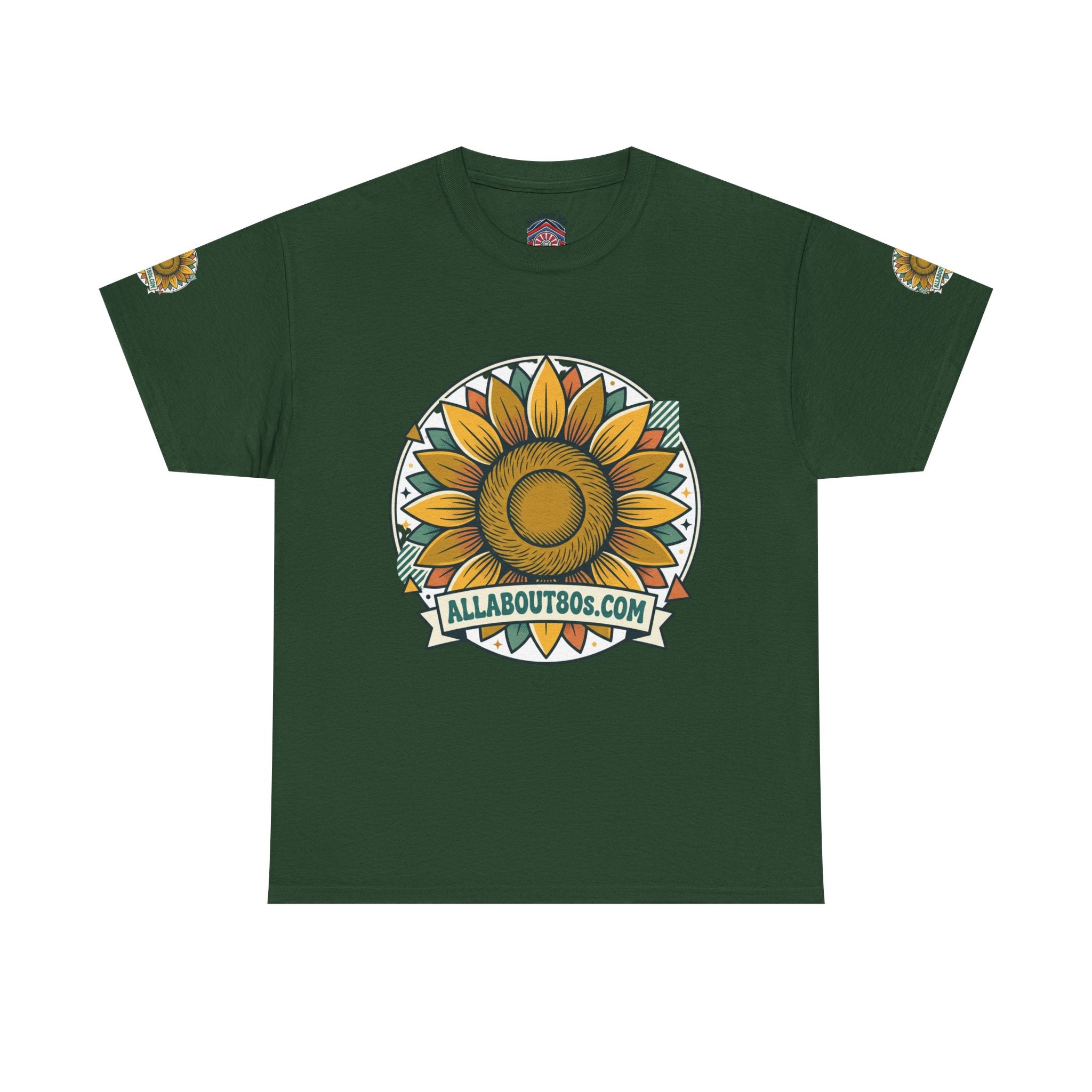 Sunflower Logo T-Shirt — AllAbout80s.com Vintage Floral Tee