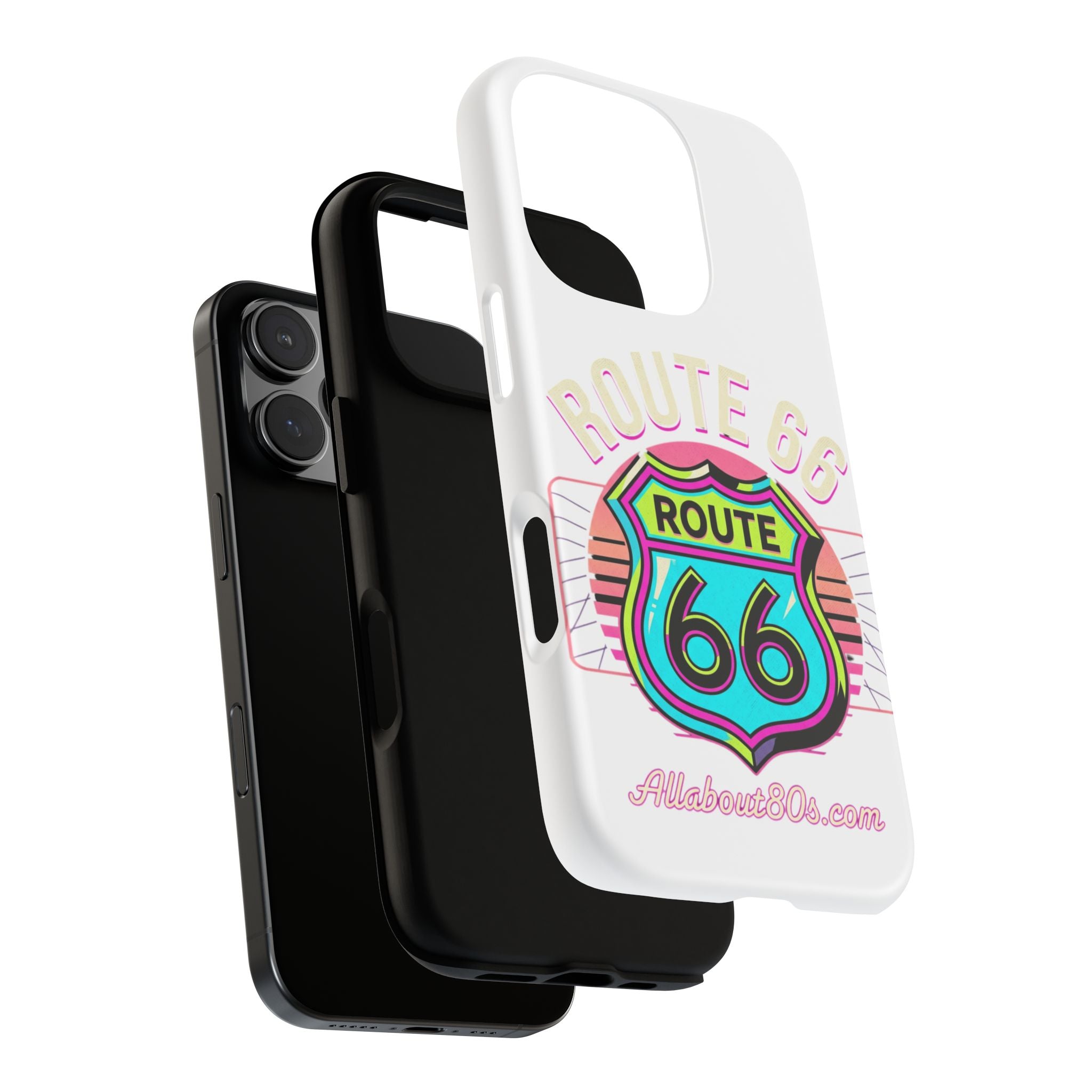 Route 66 Neon Phone Case — Retro Road Trip iPhone Cover