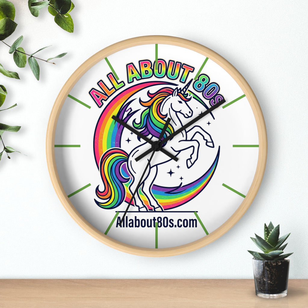 All About 80s Rainbow Unicorn Wall Clock — Retro 80s Decor