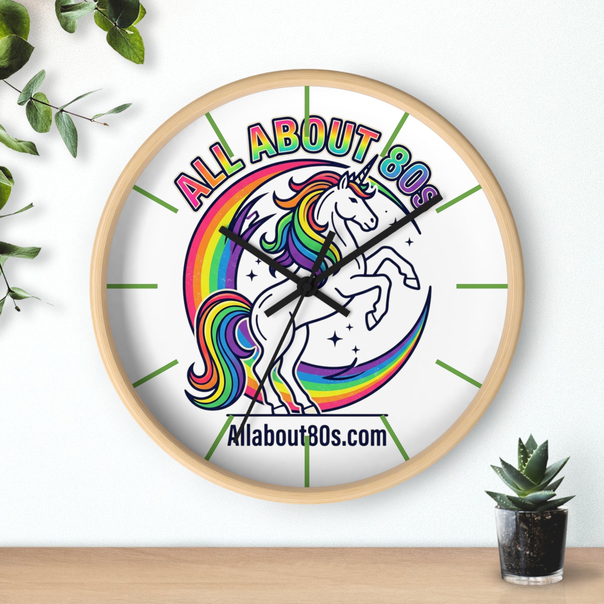 All About 80s Rainbow Unicorn Wall Clock — Retro 80s Decor