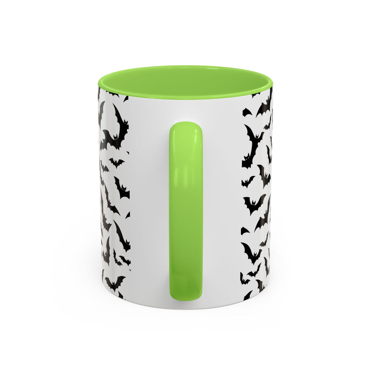Halloween Haunted Castle Coffee Mug — Colorful Bat Pattern 11oz/15oz