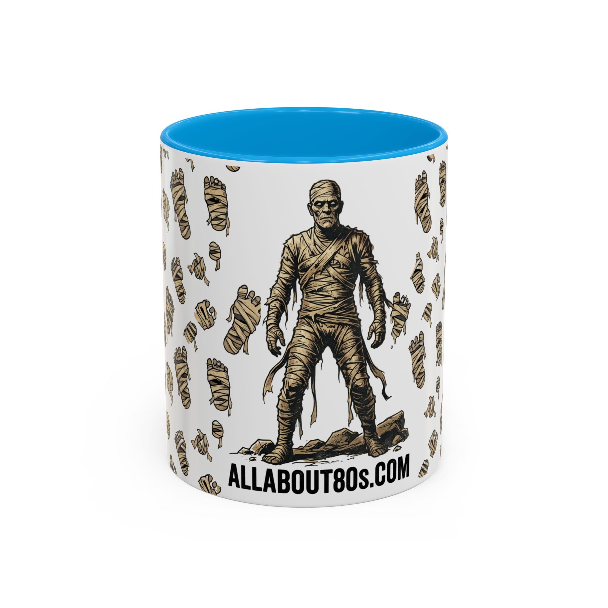 Mummy Pattern Coffee Mug (11oz & 15oz) – Retro Monster Tea Cup with AllAbout80s.com Design