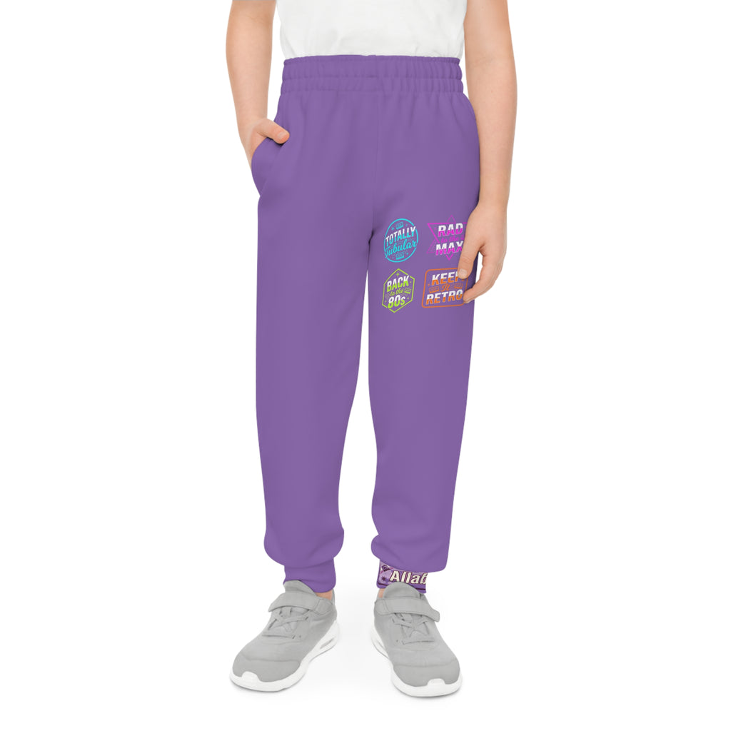 Youth Joggers — Retro Lightning Bolt Graphic Sweatpants