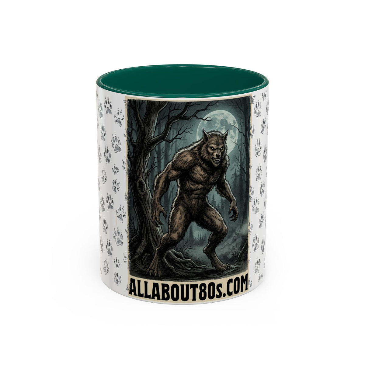 Werewolf Pawprint Mug — Gothic Moonlit Monster Coffee Cup (11oz & 15oz)