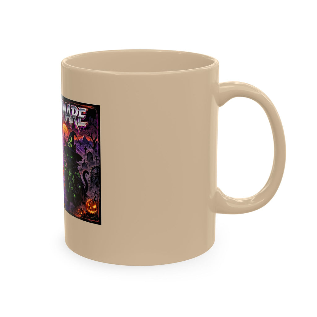 Halloween Nightmares Ceramic Mug – 80s Horror Retro Pumpkin Witch Coffee Cup
