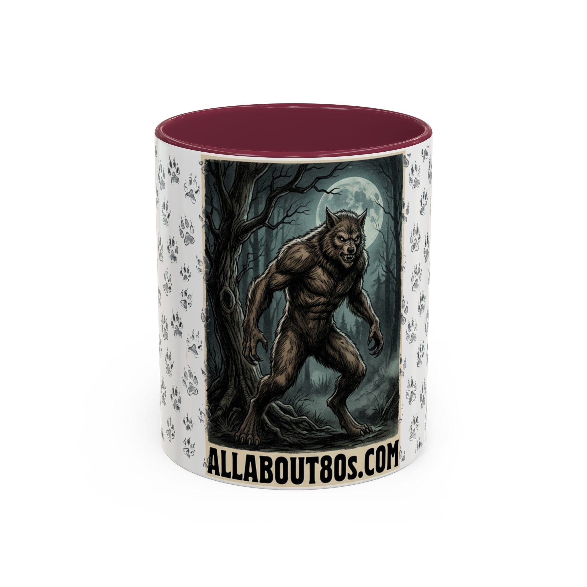Werewolf Pawprint Mug — Gothic Moonlit Monster Coffee Cup (11oz & 15oz)