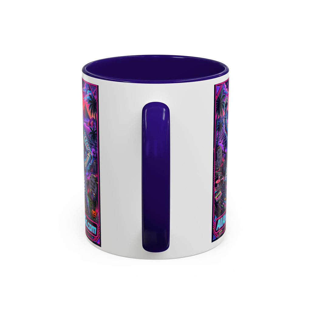 80s Retro Astro Skate Mug — Neon Vaporwave Skeleton Skateboard Coffee Cup (AllAbout80s.com)