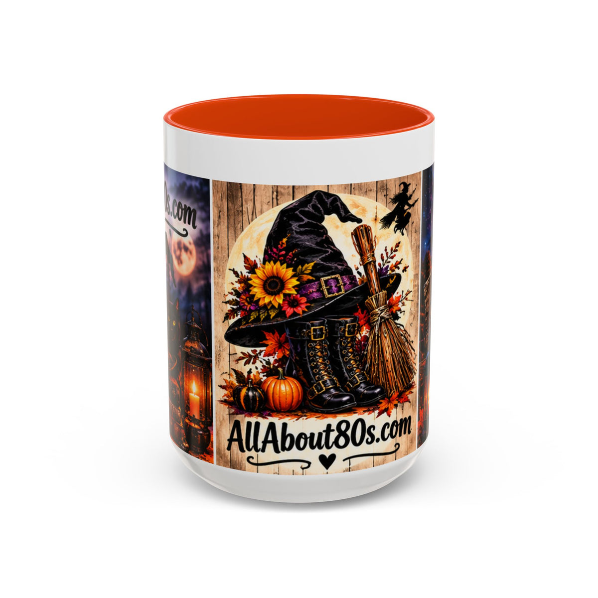 Halloween Witch Scene Coffee Mug — AllAbout80s.com Pumpkin & Moon 11oz/15oz