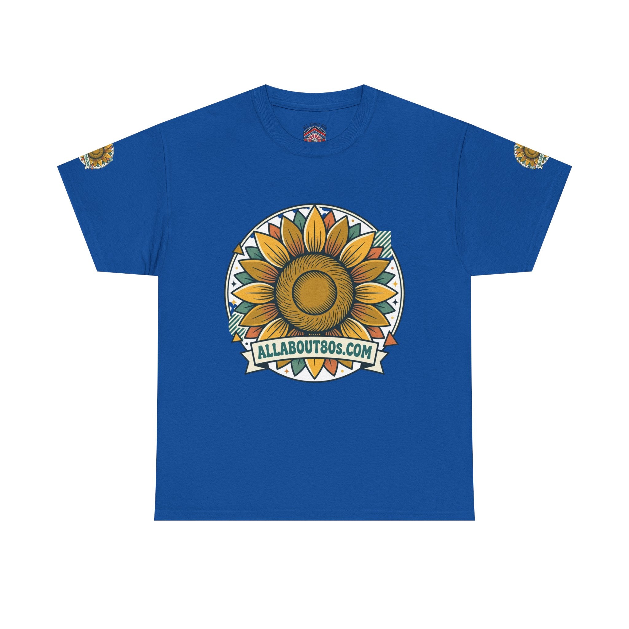 Sunflower Logo T-Shirt — AllAbout80s.com Vintage Floral Tee