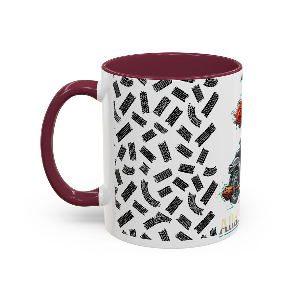 Witch Motorcycle Mug — Red-Haired Biker Witch Ceramic Coffee Cup