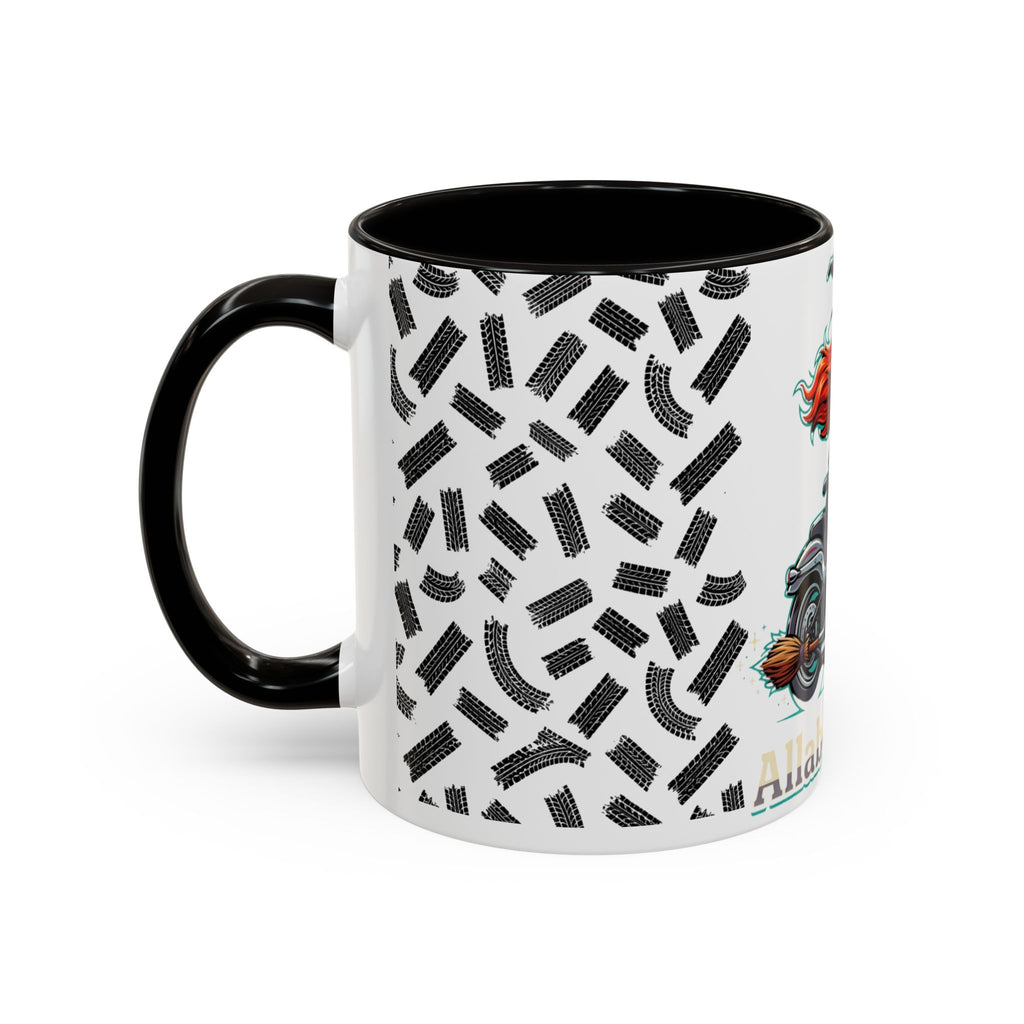 Witch Motorcycle Mug — Red-Haired Biker Witch Ceramic Coffee Cup