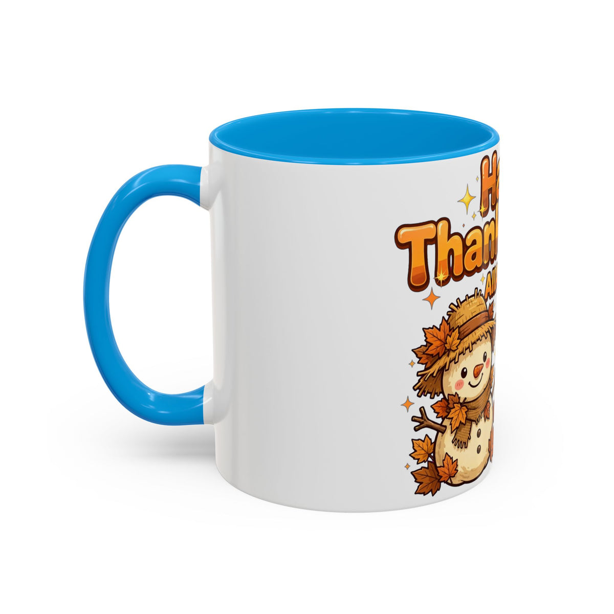 Happy Thanksgiving Pumpkin & Scarecrow Mug – Festive Fall Coffee Cup (11oz, 15oz)