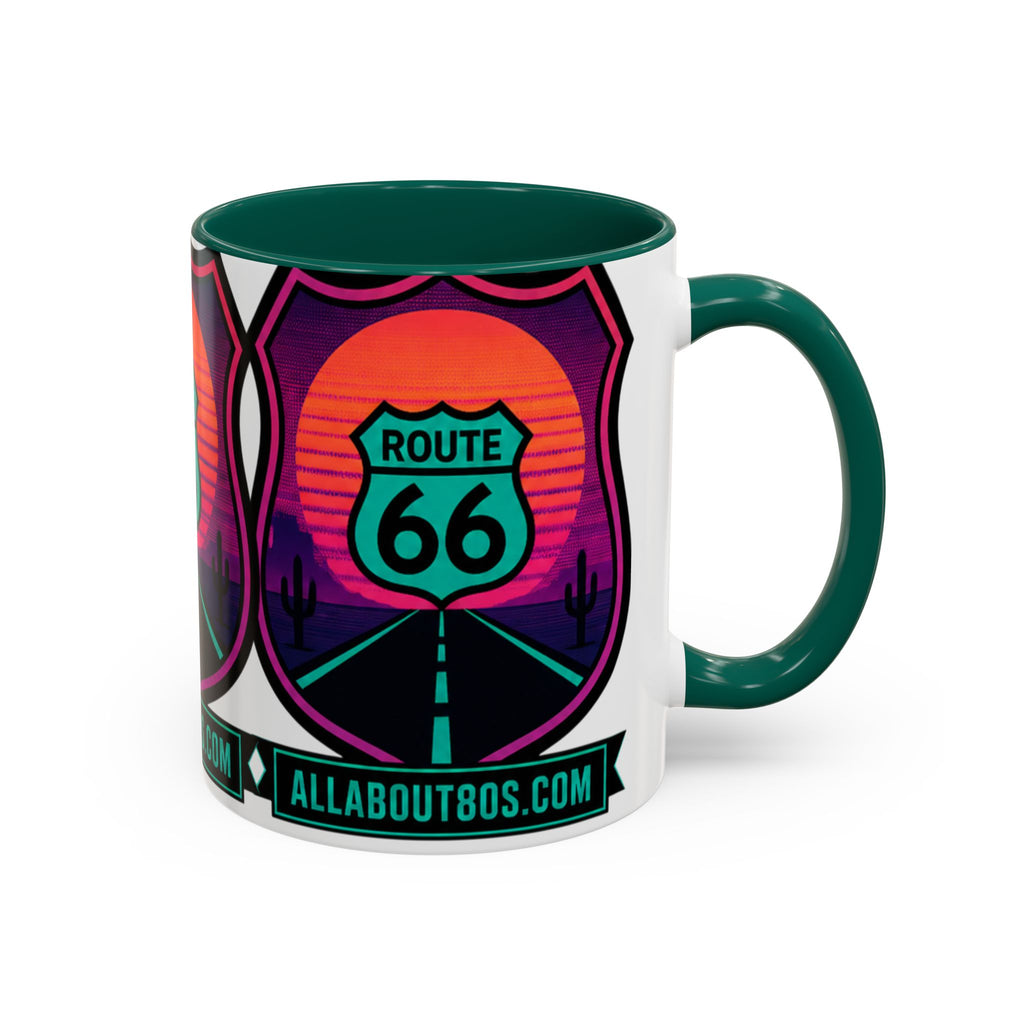 Route 66 Sunset Mug — Retro Neon Travel Coffee Cup (11oz & 15oz)