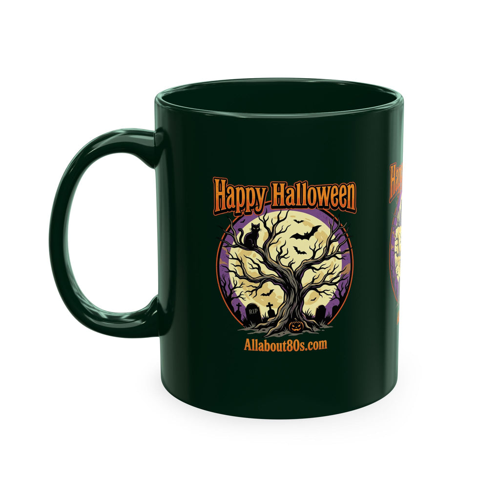 Happy Halloween Ceramic Mug — Spooky Tree & Moon Coffee Cup