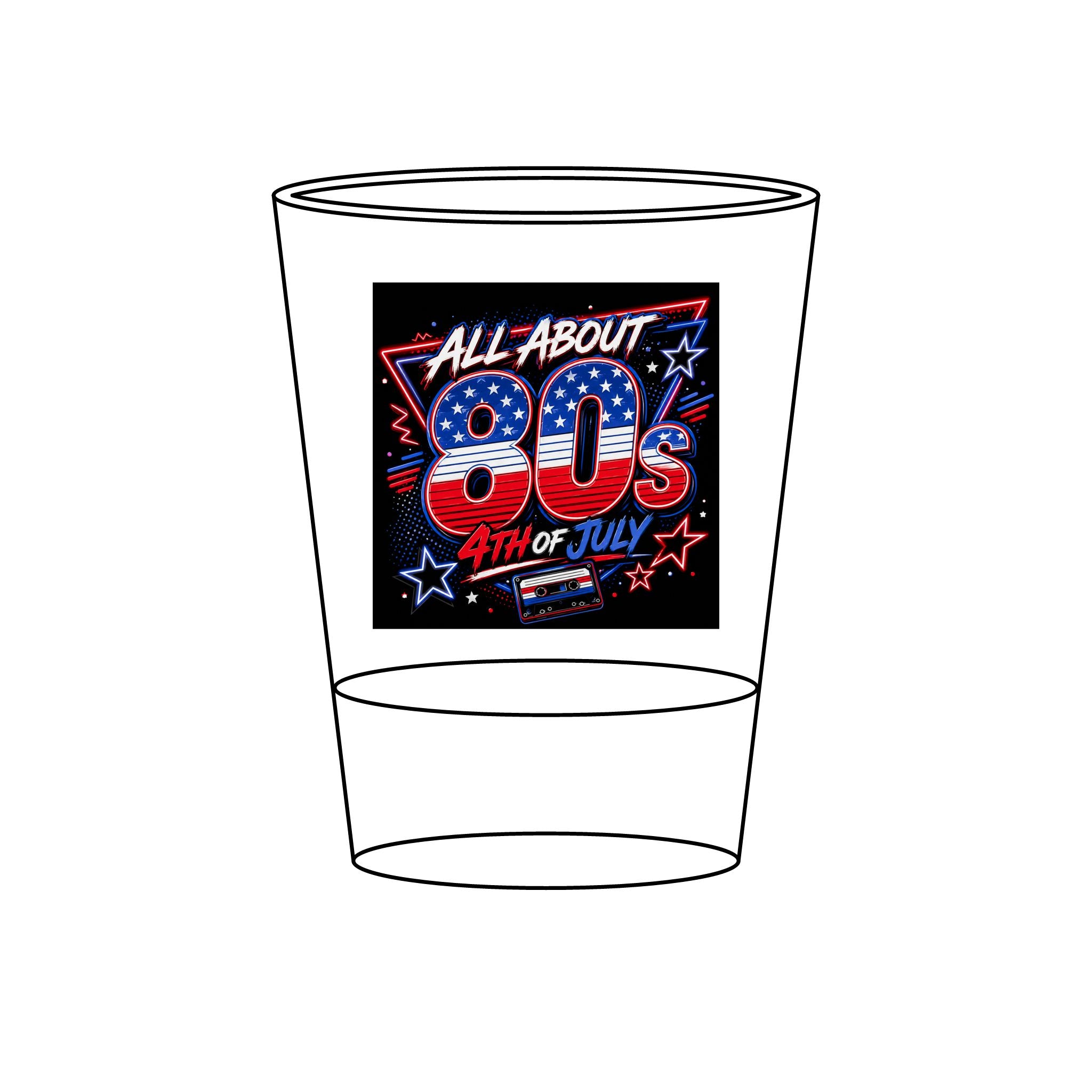80s 4th of July Shot Glass — All About 80s Engraved 1.5oz