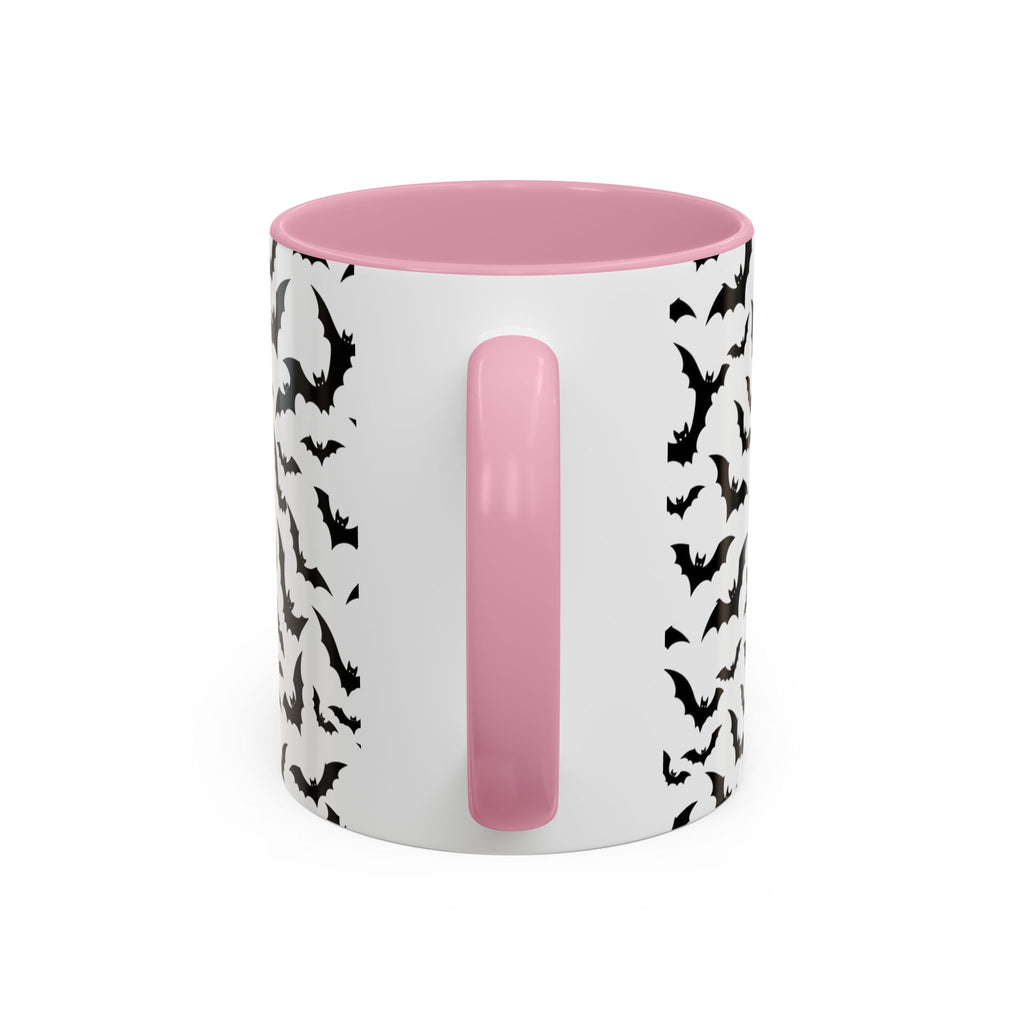 Halloween Haunted Castle Coffee Mug — Colorful Bat Pattern 11oz/15oz