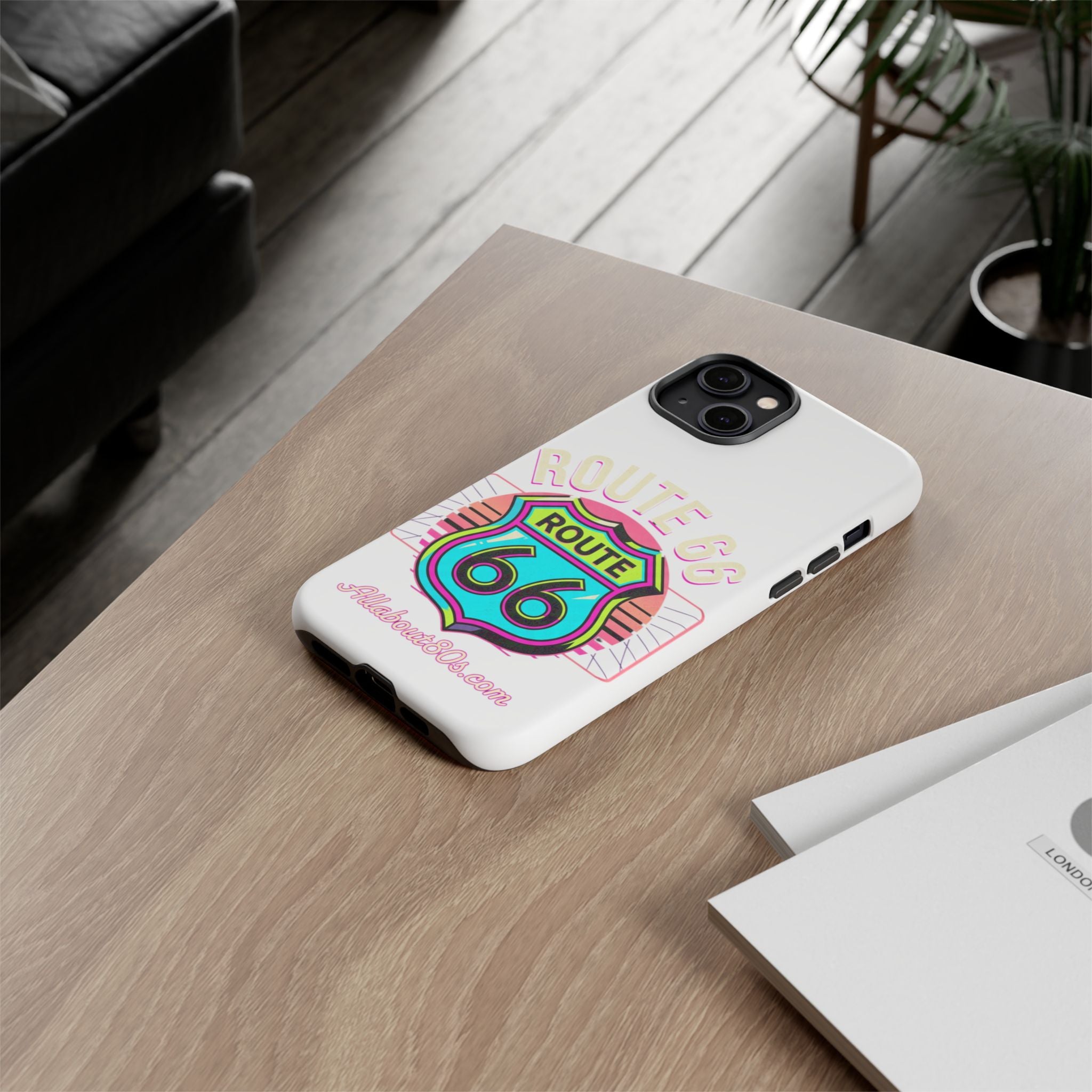 Route 66 Neon Phone Case — Retro Road Trip iPhone Cover