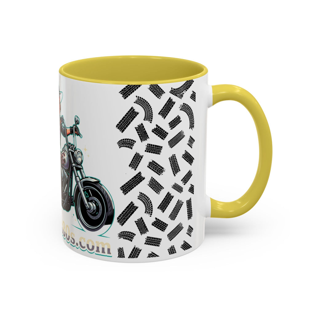 Witch Motorcycle Mug — Red-Haired Biker Witch Ceramic Coffee Cup