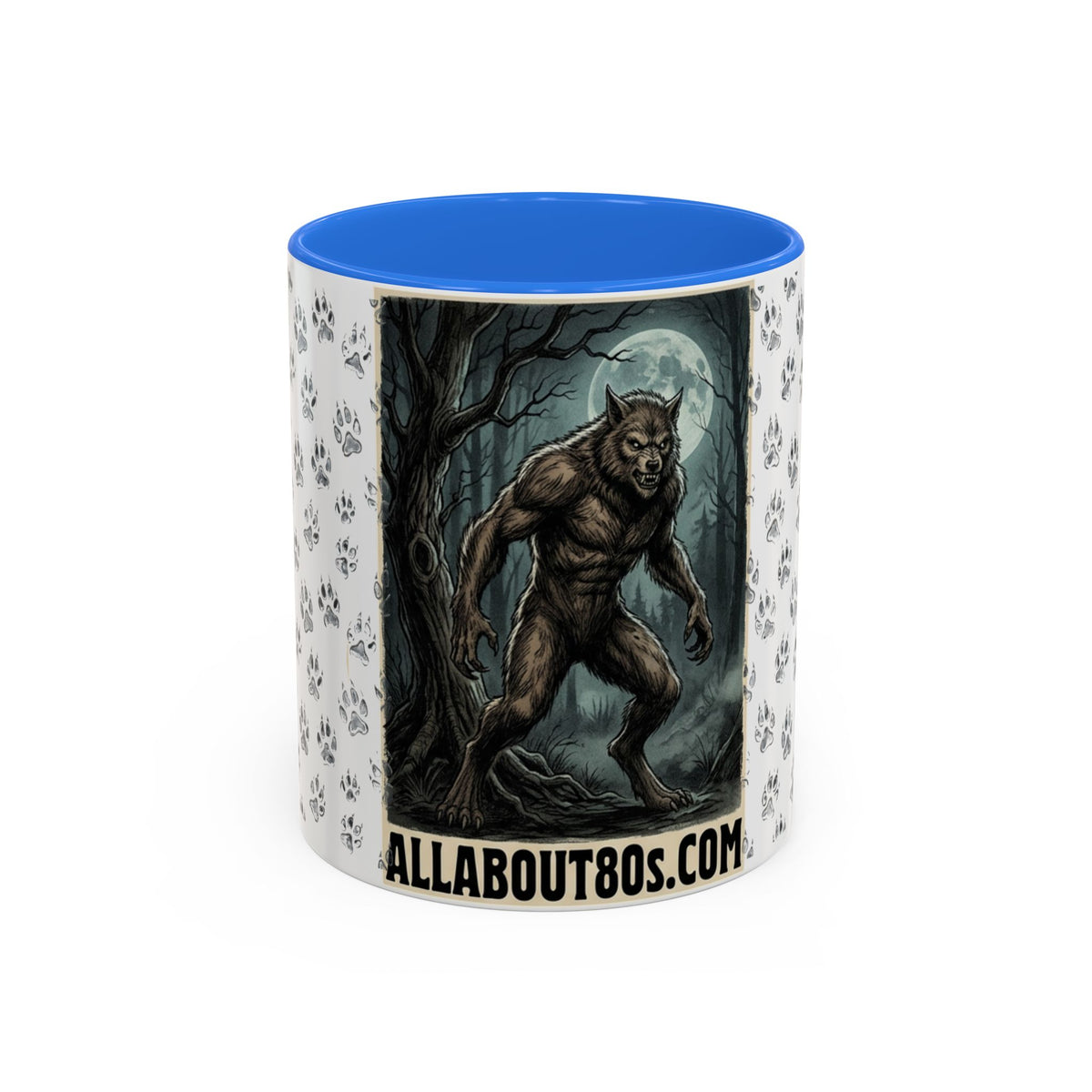 Werewolf Pawprint Mug — Gothic Moonlit Monster Coffee Cup (11oz & 15oz)