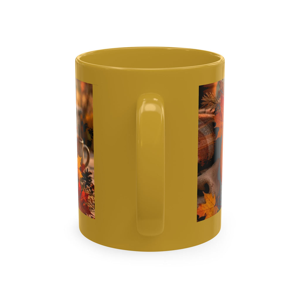 Hello Fall Ceramic Mug — Cozy Pumpkin & Autumn Leaves Coffee Cup