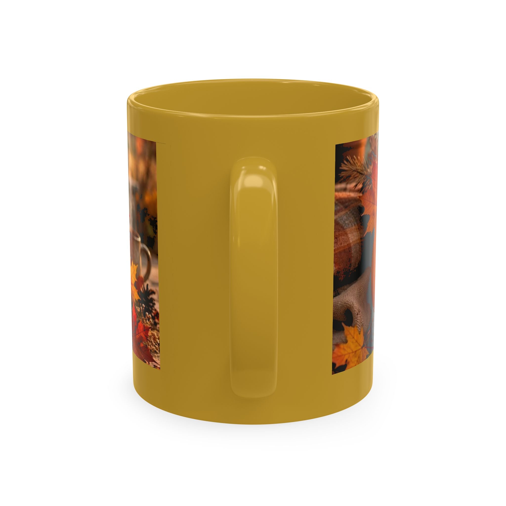 Hello Fall Ceramic Mug — Cozy Pumpkin & Autumn Leaves Coffee Cup