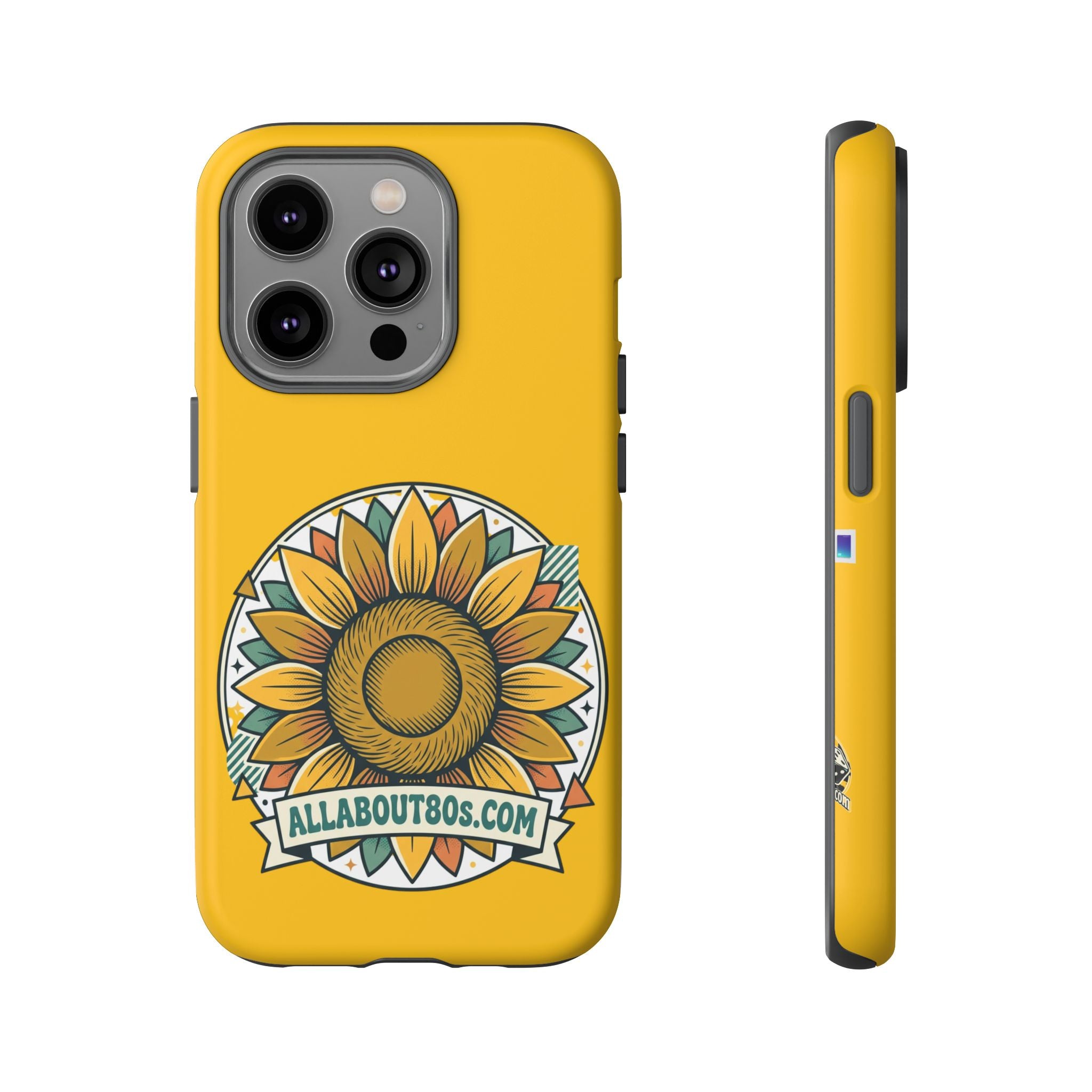 Sunflower Logo Phone Case — AllAbout80s.com Yellow Protective Cover