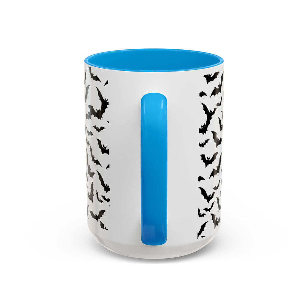 Halloween Haunted Castle Coffee Mug — Colorful Bat Pattern 11oz/15oz