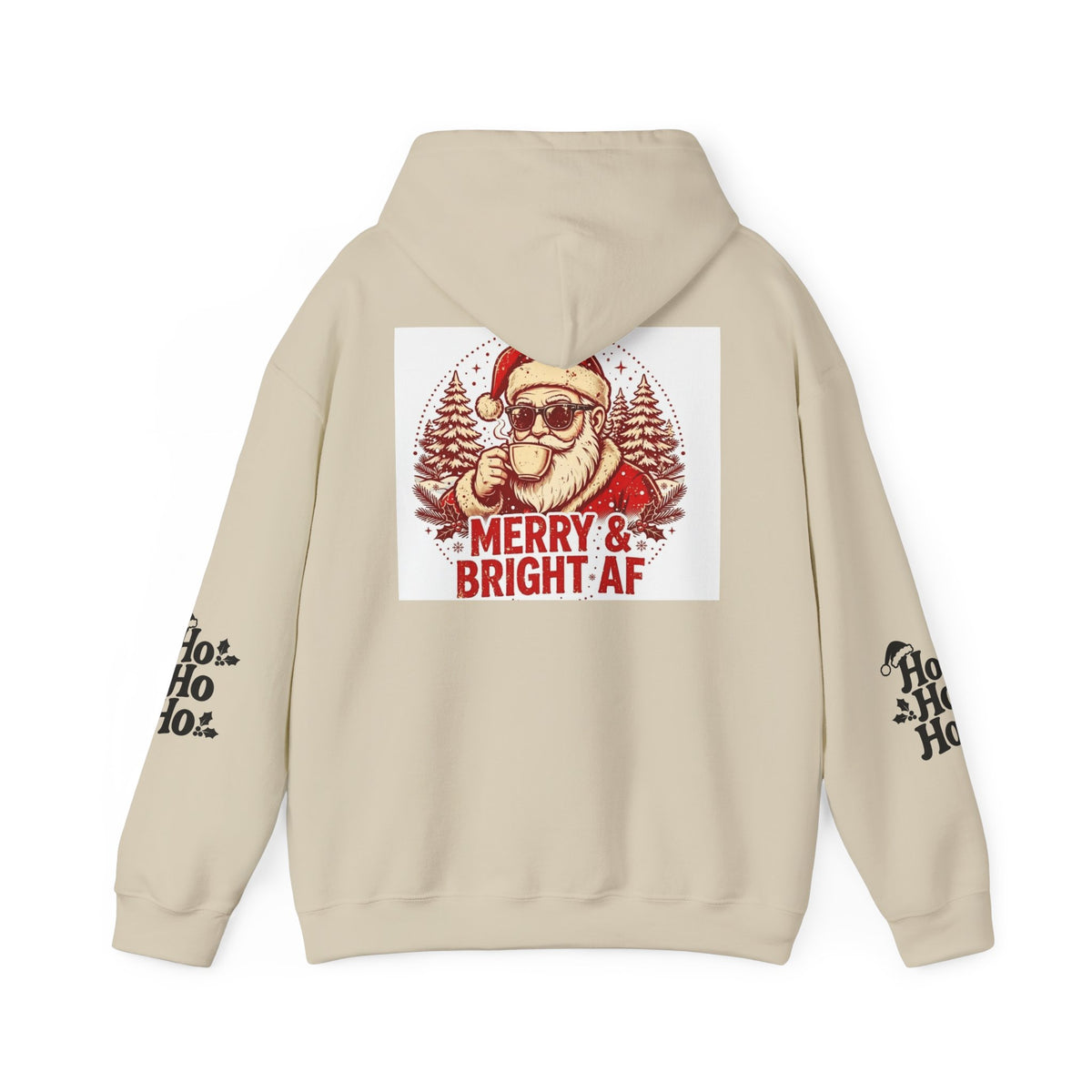 Merry & Bright AF Christmas Santa Hoodie