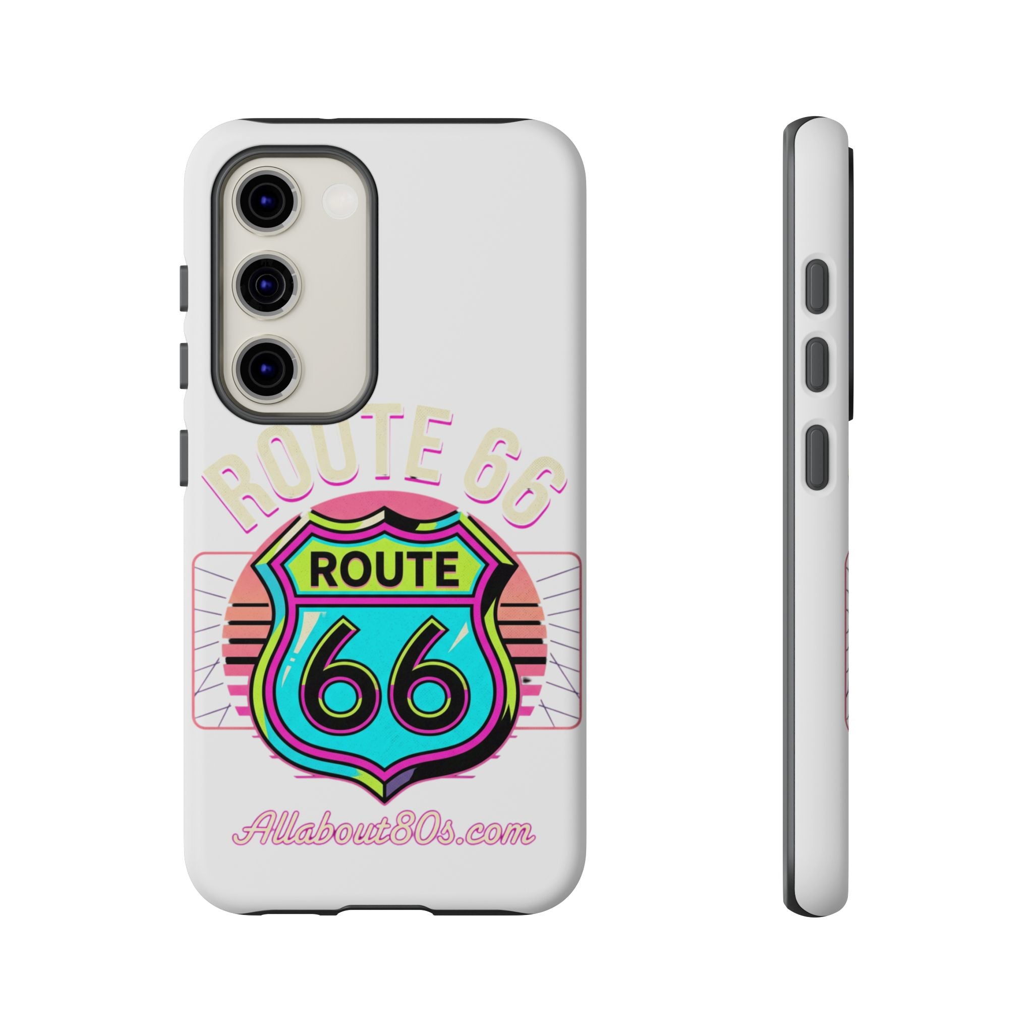 Route 66 Neon Phone Case — Retro Road Trip iPhone Cover