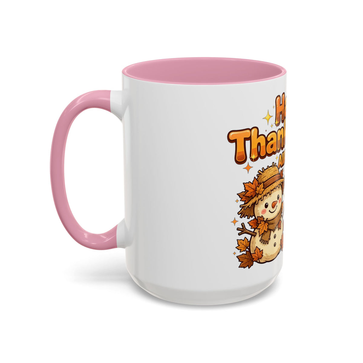 Happy Thanksgiving Pumpkin & Scarecrow Mug – Festive Fall Coffee Cup (11oz, 15oz)