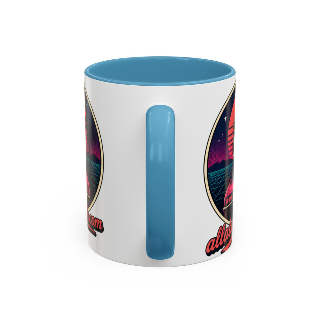 Route 66 Retro 80s Accent Coffee Mug — 'allabout80s' Vintage Sunset Design (11/15oz)