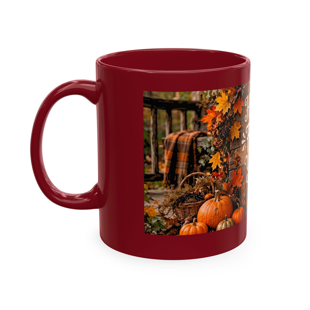 Happy Fall Y'all Ceramic Mug — Autumn Pumpkin Porch Coffee Cup