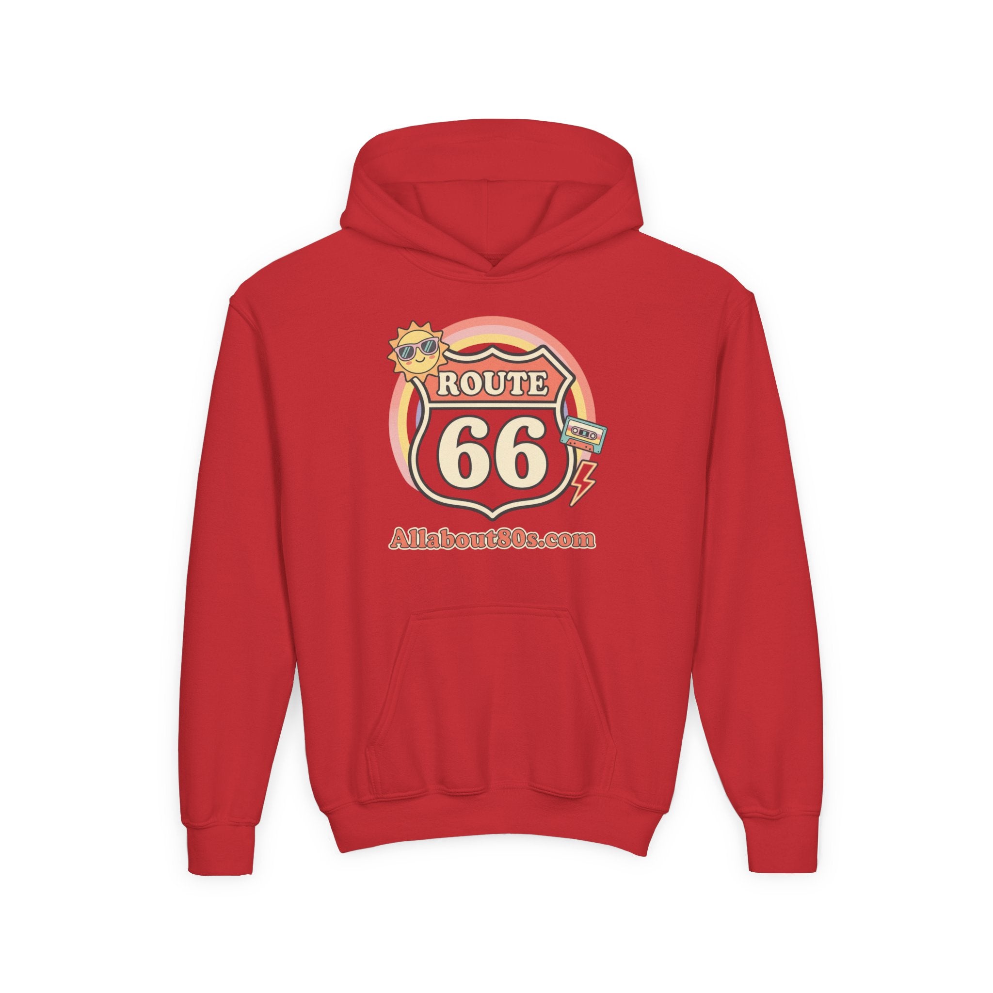 Route 66 Youth Hoodie — Retro Road Trip Graphic Sweatshirt