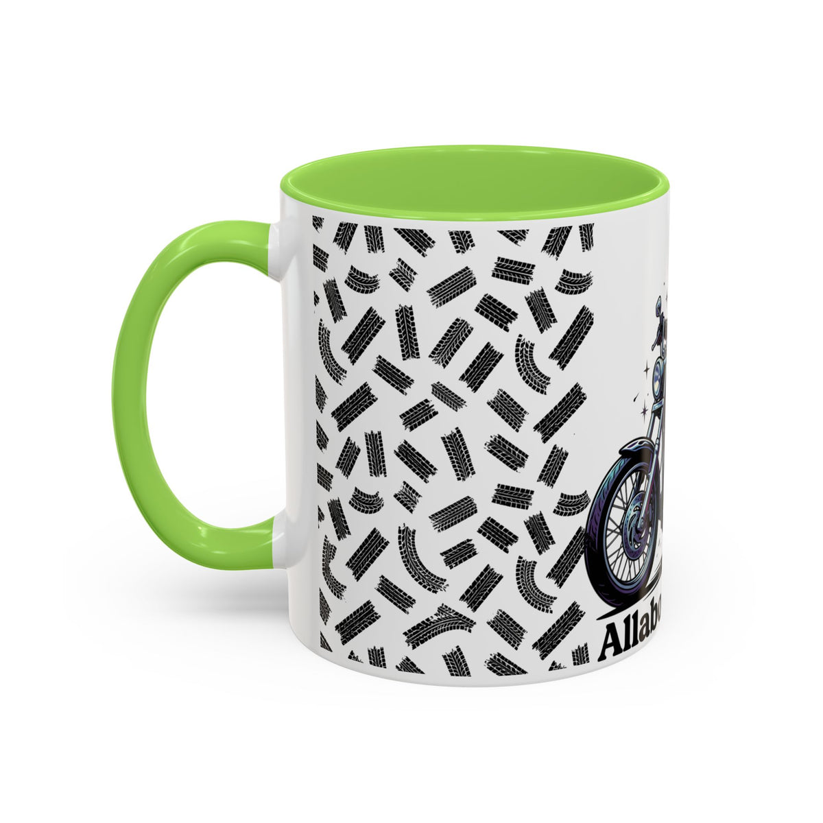 Witch Biker Coffee Mug (11oz/15oz) — Gothic Motorcycle Witch Illustration