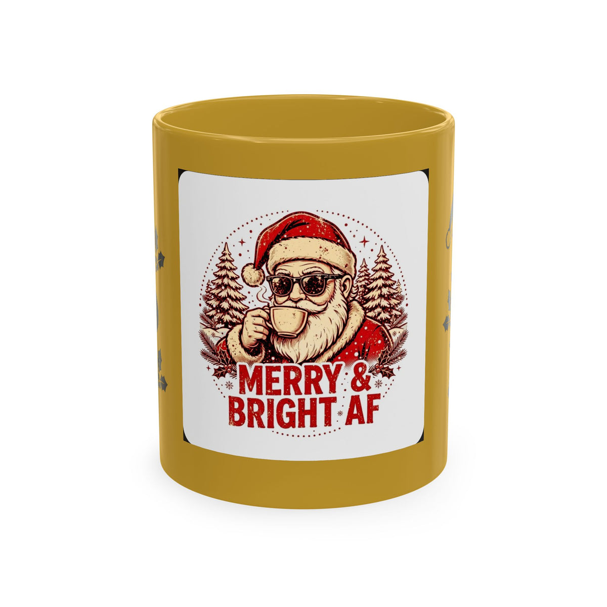 Merry & Bright AF Christmas Santa Ceramic Mug