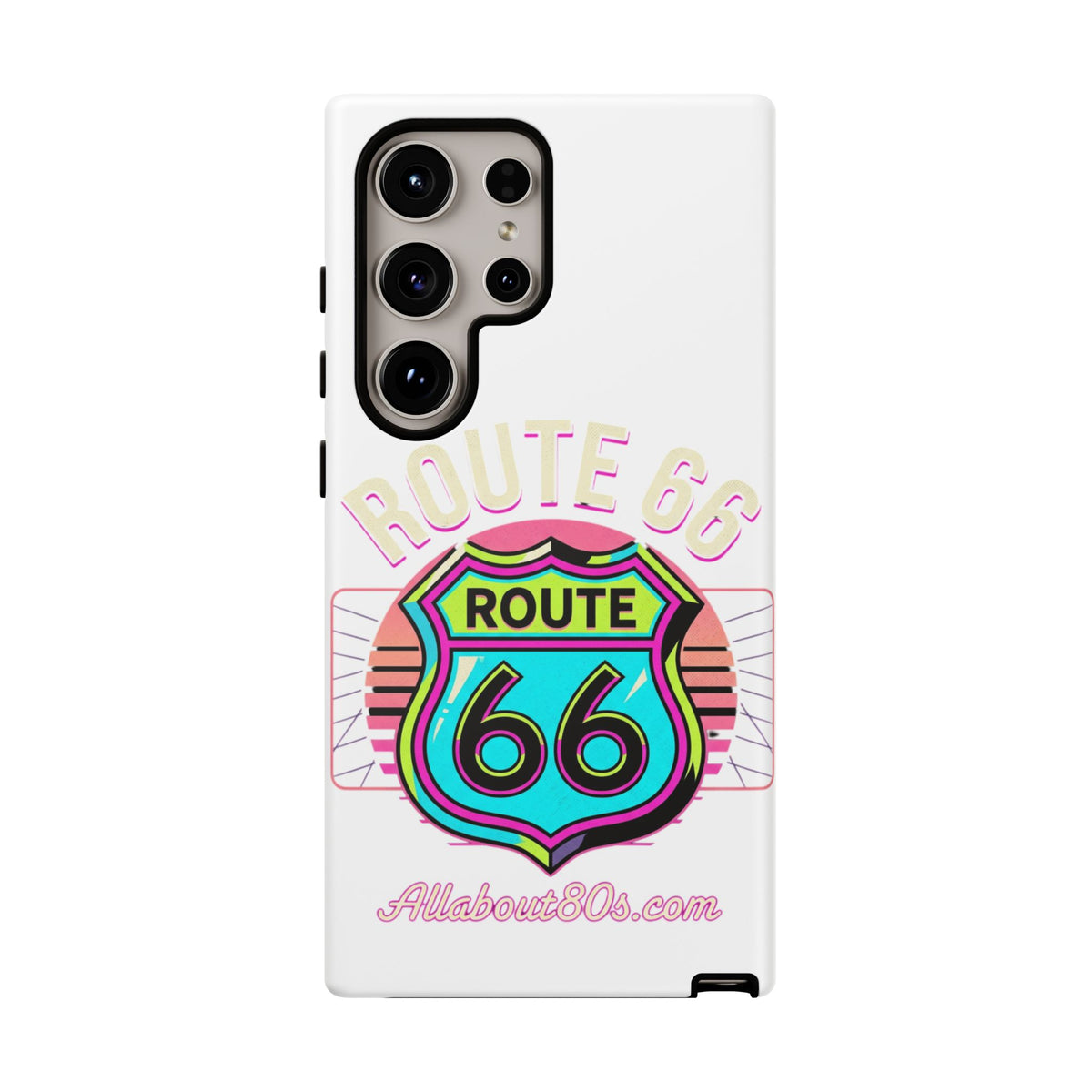 Route 66 Neon Phone Case — Retro Road Trip iPhone Cover